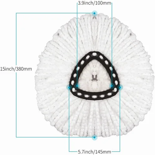 Vista 3 de Paquete de 3 repuestos para trapeador de cabeza de repuesto EasyWring Spin Mop Recambios