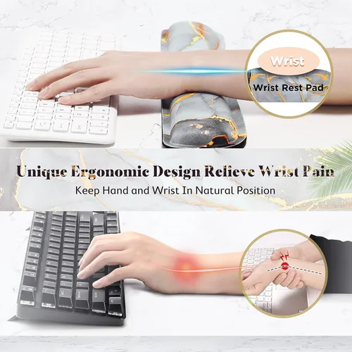 Vista 4 de Gimars - Reposamuñecas extendido de 17.3'' para teclado hecho de espuma viscoelástica de alta densidad 63D, base de goma antideslizante y diseño