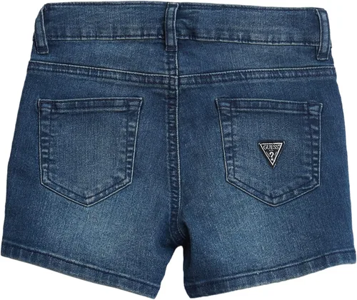 Vista 2 de GUESS Little Organic Stretch Denim - Pantalón corto de 5 bolsillos para niña