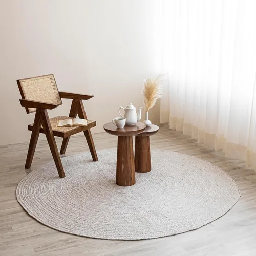 Vista 7 de Homemonde - Alfombra de yute, 2'x3', rectangular, decoración bohemia para el hogar, alfombra reversible y trenzada tejida a mano, estilo rústico