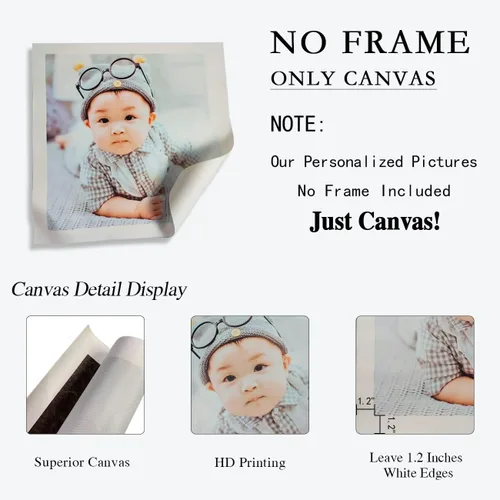 Vista 5 de Impresiones en lienzo personalizadas con tus fotos, lienzo personalizado para pared, imágenes personalizadas de 4 x 6 pulgadas, imágenes