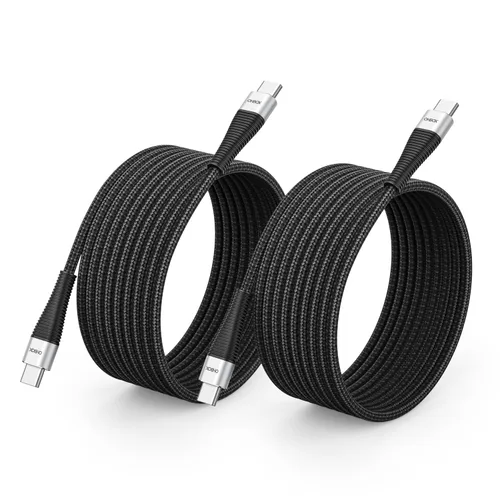 Vista 8 de Cable corto USB C, cable USB C a USB C de 100 W, cable de carga rápida de 1 Negro