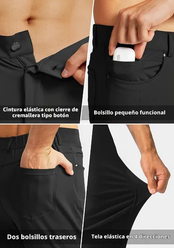 Vista 3 de G Gradual - Pantalones de golf elásticos para hombre con 6 bolsillos, ajustados, pantalones de vestir para hombre, para viajes, casuales, de trabajo
