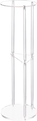 Vista 8 de HMYHUM Mesa de bebida acrílica para espacios pequeños, mesa de Martini para sala de estar, mesa auxiliar de bebidas pequeñas, 3 niveles, redonda