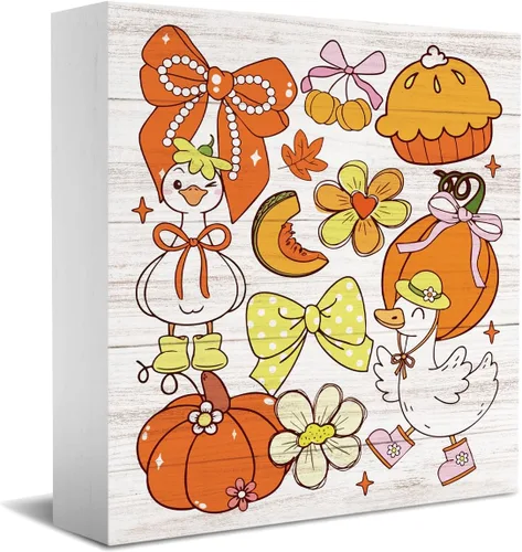 Vista 8 de Divertida decoración de otoño de ganso tonto, decoraciones de otoño para oficina en casa, decoraciones de Acción de Gracias para regalos de cocina
