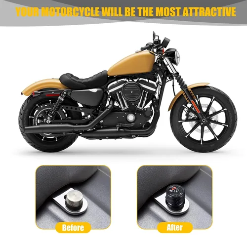 Vista 8 de Tornillo de perno de asiento de guardabarros trasero 1/4"-20 Rosca para Harley Dyna Fatbob Sportster CVO Softail Touring 1996-2024 (negro)
