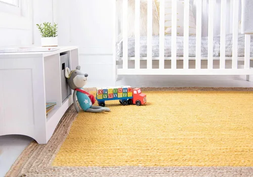 Vista 9 de Unique Loom Colección de yute trenzado de calidad clásica hecha natural tejida a mano con detalles de color sólido, alfombra rectangular de 2 pies 0