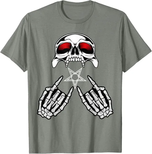 Vista 22 de Camisas de metal pesado con diseño de abanico de metal Negro