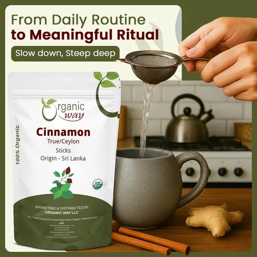 Vista 4 de Organic Way Palitos de Canela de Ceilán Verdadera (Cinnamomum Verum) - Certificado orgánico y kosher Crudo, vegano, sin OMG y sin gluten