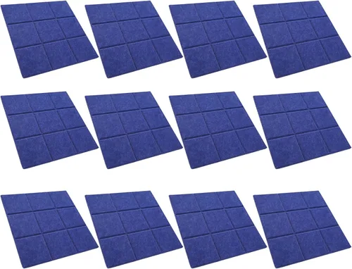 Vista 9 de 12Pcs Soundproofing Insulation Panel, Acoustic Treatment Panels with Beveled Edge Tiles, High Density Polyester Fiber Sound Absorption Panels for