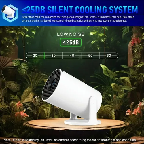 Vista 7 de Mini proyector, proyector inteligente 4K mejorado con Wifi 6 y Bluetooth 5.4, proyector portátil con Android 14, corrección trapezoidal automática