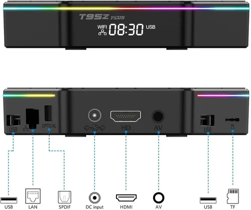 Vista 7 de Android TV Box 12.0 4GB RAM 64GB ROM Allwinner H618 Smart Android Box Soporte HD 6K/H.265 100M Ethernet 2.4/5G Dual WiFi BT 5.0