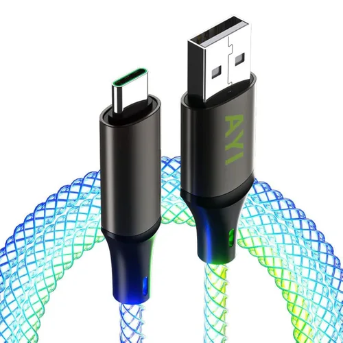Vista 13 de AYI 3 combinaciones de múltiples puertos USB A a USBC Micro PD cable de carga rápida iluminado flujo de corriente compatible con casi todos