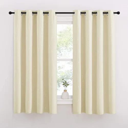 Vista 2 de StangH Foil Print Wave Line Cortinas opacas de línea ondulada