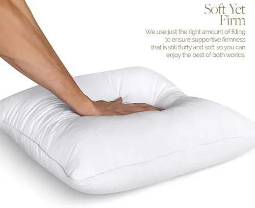 Vista 4 de Looms and Linens - Juego de 4 almohadas lumbares de 12 x 16 pulgadas con relleno alternativo de plumón, almohada hecha en Estados Unidos