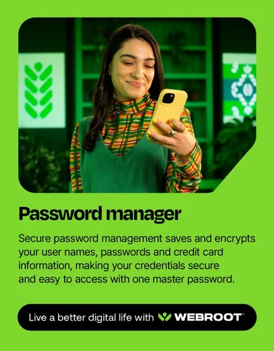 Vista 6 de Webroot Internet Security Plus Antivirus Software 2026 3 Device 1 Year Keycard for PC/Mac/Chromebook/Android/IOS + Password Manager Packaged