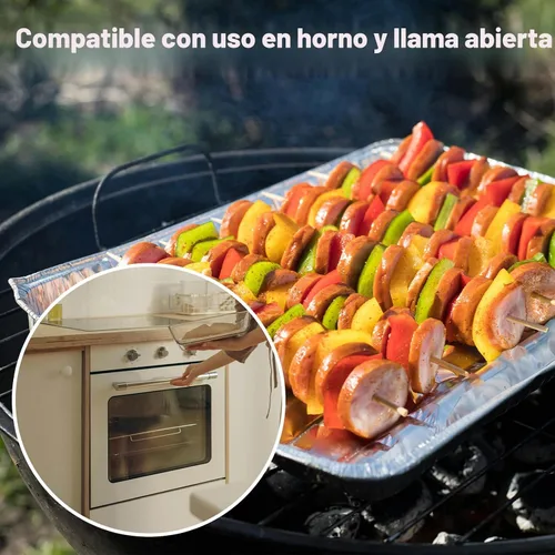 Vista 8 de YLT WAX Bandejas Desechables de Papel de Aluminio de 9 x 13 pulgadas con Tapas Transparentes (Paquete de 10), Recipientes de Alimentos Duraderos