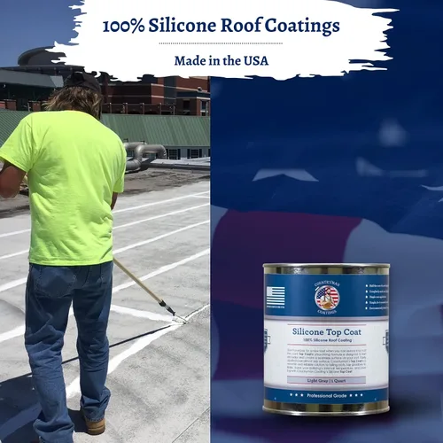 Vista 6 de Countryman Coatings - Revestimiento de techo 100% silicona - Restaura tu techo en un día - Sella fugas, grietas, costuras, penetraciones - Se