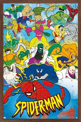 Vista 17 de Trends International Marvel Comics Spider-Man - Póster animado de pared de los años 90, 22.4 pulgadas de largo x 14.7 pulgadas, versión enmarcada