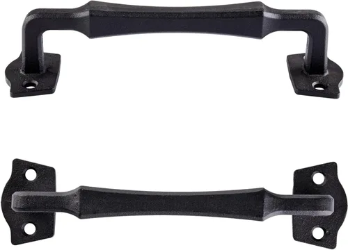Vista 29 de Tirador Clásico de Puerta – Tirador de Acero Resistente para Portones, Puertas de Granero, Cercas Exteriores, Negro, 7 Pulgadas