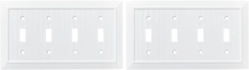Vista 16 de Franklin Brass Beadboard Clásico (Paquete de 1) Cubierta Decorativa para Interruptor de Luz Blanco Puro Placa de Pared de 2 Posiciones