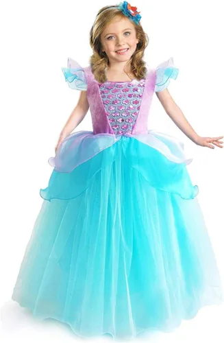 Vista 7 de Disfraces de Cenicienta para niñas de CQDY, disfraz de princesa para fiesta de Halloween, cumpleaños, elegante vestido de baile