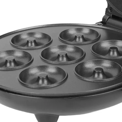 Vista 5 de Mini máquina de donas para niños, sándwich de gofres y más aperitivos, máquina eléctrica portátil para hacer donas con antiadherente para 7 donas