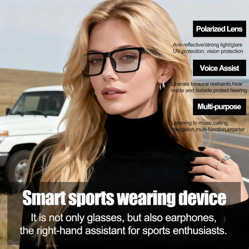 Vista 2 de AI Smart Gafas de Traducción Inalámbricas Bluetooth para Hombres/Mujeres con Altavoces/Bluetooth y Traducción de +140 Idiomas