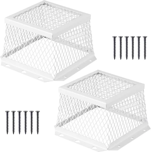 Vista 9 de Pasimy 1 protector de ventilación universal de acero inoxidable negro de 7 pulgadas de largo x 7 pulgadas de ancho x 5 pulgadas de alto, cubierta