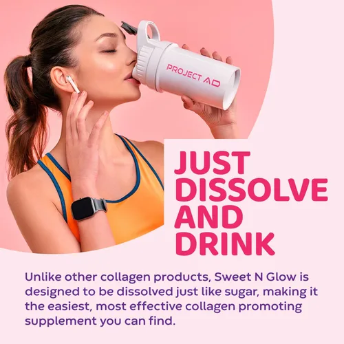 Vista 7 de Project Ad Sweet' N Glow Zero Calorie Sweet'Ner sin azúcar con agentes constructivos de colágeno (30 porciones, coco)