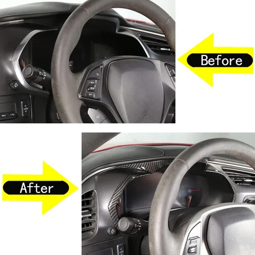 Vista 7 de Tiras de ajuste para panel de instrumentos de tablero de instrumentos, ABS, 3 unidades, compatibles con Corvette C7 Stingray 2014-2019, accesorios