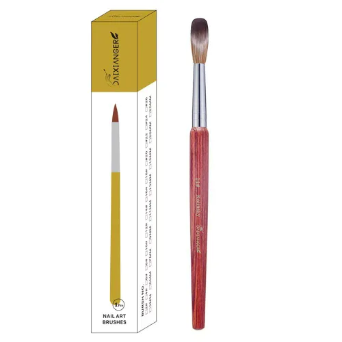 Vista 9 de Kolinsky - Brocha acrílica para uñas, tamaño 12, forma ovalada de cabello Kolinsky para aplicación acrílica, herramienta de manicura profesional