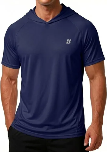 Vista 15 de Roadbox Sudadera con capucha de manga corta para hombre, ligera, de secado rápido, con protección solar Quick Dry, Breathable, Moisture Wicking, Sun