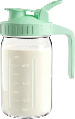 Vista 9 de Jarra Mason Jar de 64 onzas – Jarra de vidrio hermética y a prueba de fugas con tapa, perfecta para té helado, té solar, cerveza fría, leche