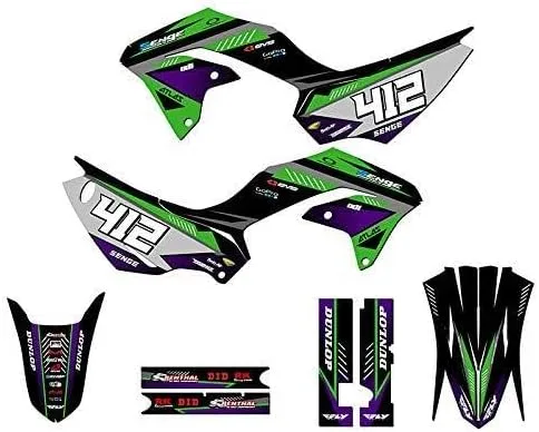 Vista 7 de Kit de base gráfica KLX 230 R Surge Black Senge 2020-2023 compatible con Kawasaki