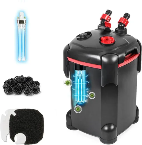 Vista 8 de PONDFORSE Filtro de Cartucho de 172 GPH, filtro externo para acuario, máquina de limpieza de circulación de agua ultra silenciosa con medios