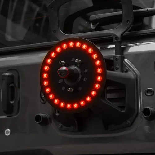 Vista 3 de JWWY Lámpara de luz de freno de repuesto compatible con Jeep Wrangler JL JLU JK JKU TJ 4XE 1997-2024+ accesorios exteriores, anillo de luz de freno