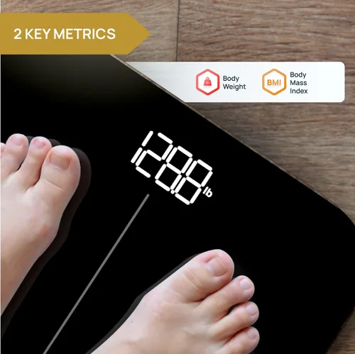 Vista 2 de INEVIFIT - Báscula inteligente de grasa corporal; analizador digital de composición corporal Bluetooth de alta precisión que mide peso, grasa