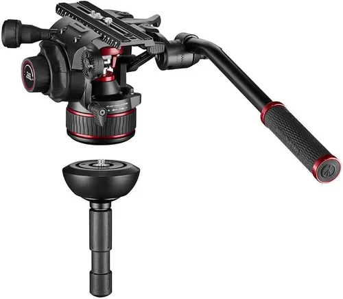 Vista 2 de Manfrotto Nitrotech 612 Cabezal fluido para grabación de video con trípode de doble pierna de aluminio para sistemas de cámaras DSLR, sin espejo