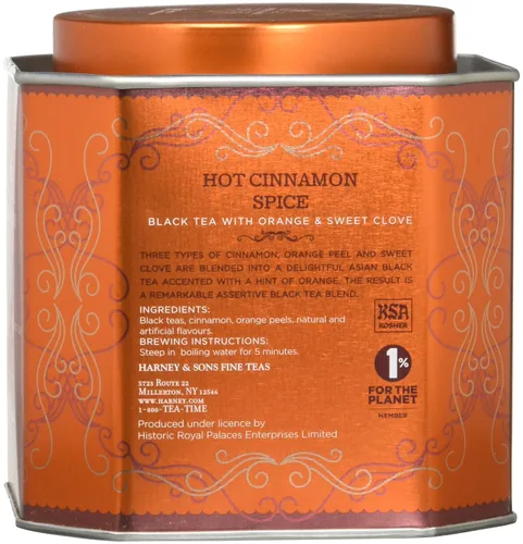 Vista 3 de Harney & Sons Lata de té de especias de canela caliente + té negro de París