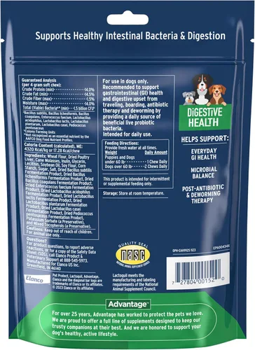 Vista 2 de Pet Protect Suplemento de salud digestiva para perros, sabor a pollo, 60