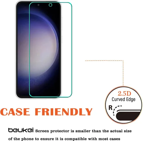 Vista 4 de (4 unidades) Compatible con Samsung Galaxy S23 FE 5G / Galaxy S23 FE (solo modelo FE), protector de pantalla de vidrio templado, sensible al tacto