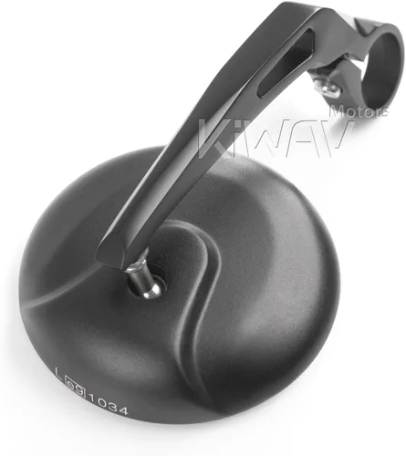 Vista 8 de KiWAV Espejos de extremo de barra de motocicleta retro negro compatible con manillar roscado M6