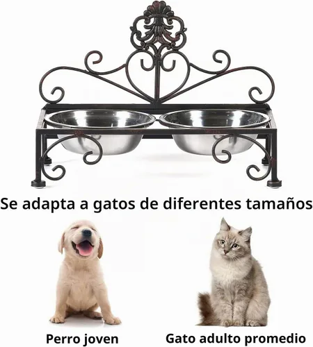 Vista 3 de Cuencos elevados para perros de 3.54 pulgadas de alto, cuenco elevado