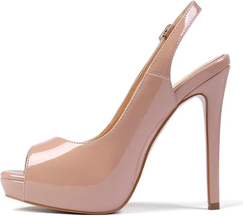Vista 3 de YODEKS Zapatos de vestir de fiesta con plataforma y tacón alto para mujer