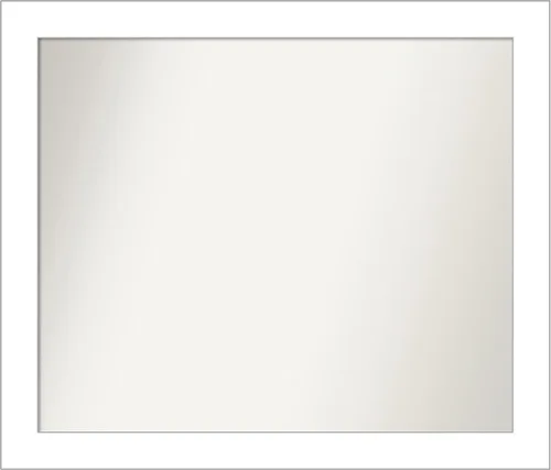 Vista 35 de Amanti Art Espejo de baño blanco para sobre el fregadero, 24 x 26 pulgadas, espejo rectangular blanco y blanco, marco de madera contemporáneo