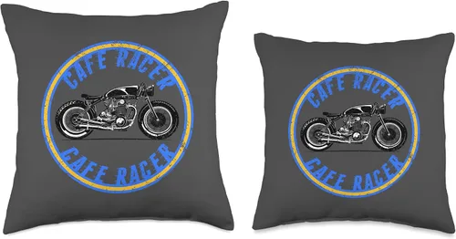 Vista 3 de American Cafe Racer Motorcycle Apparel and Merch Cafe Racer Biker Men Women Adult Teens Boys Girls Kids Youth Throw Pillow, 16x16, Multicolor