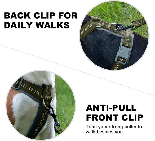 Vista 62 de Arnés para perro Plutus Pet sin tirón, arnés ajustable de nylon con acolchado suave, arnés para perro reflectante y resistente para perros pequeños