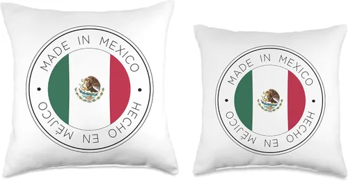 Vista 3 de Made In Mexico Almohada con bandera mexicana, 16 x 16 pulgadas, multicolor