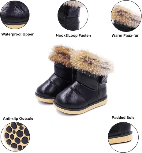 Vista 3 de Cixi Maxu E-Commerce.Co.Ltd Botas de nieve de invierno para niñas Zapatos para caminar al aire libre